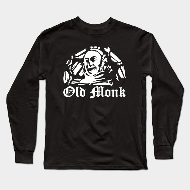 Old Monk Vintage Indian Rum Long Sleeve T-Shirt by alltheprints